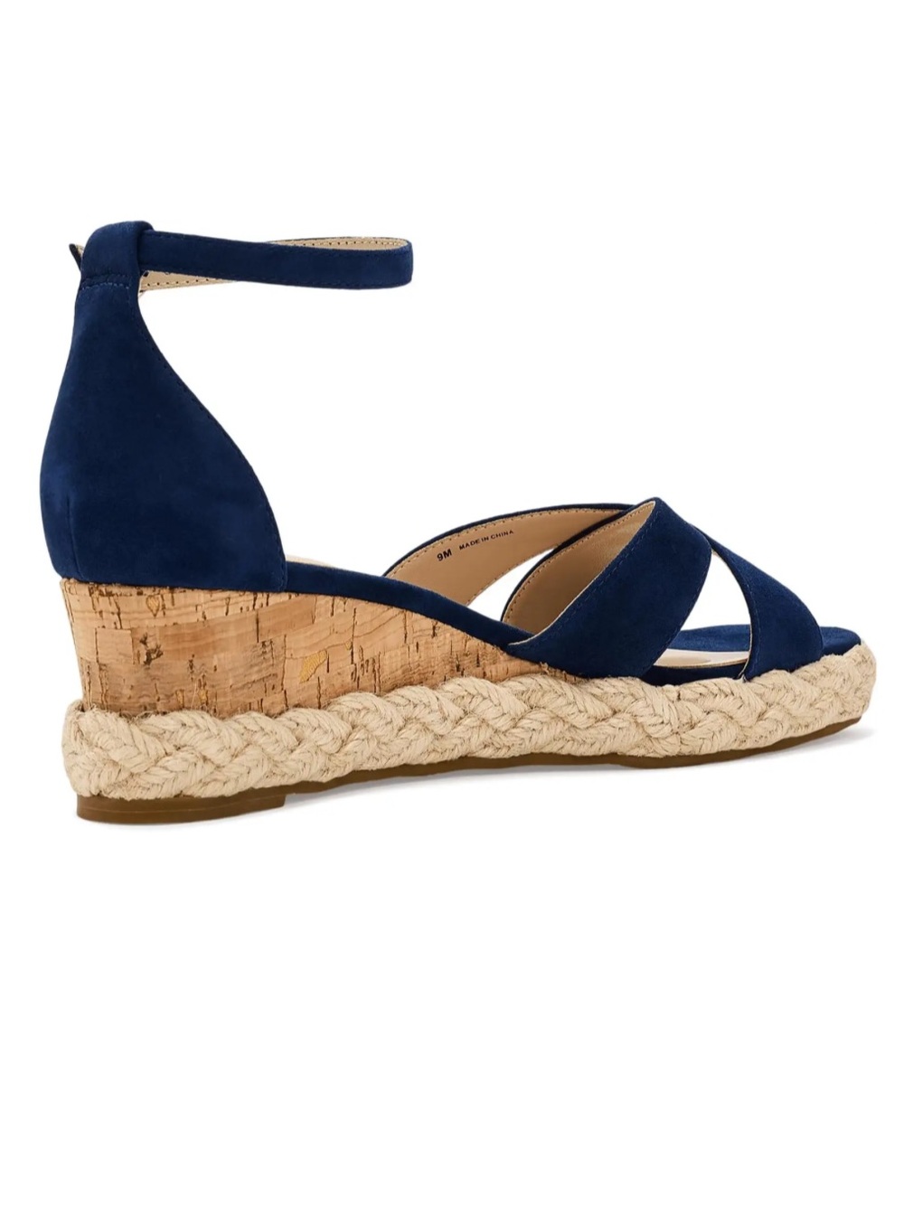 Pelle Moda Pippen Ankle Strap Wedge Slide Sandal 9.5 NIB Blue Cork Comfy Summer - Picture 3 of 10
